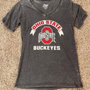 Blue 84 Ohio State Buckeyes Womens Grey V-Neck Graphic T-Shirt S NCAA College